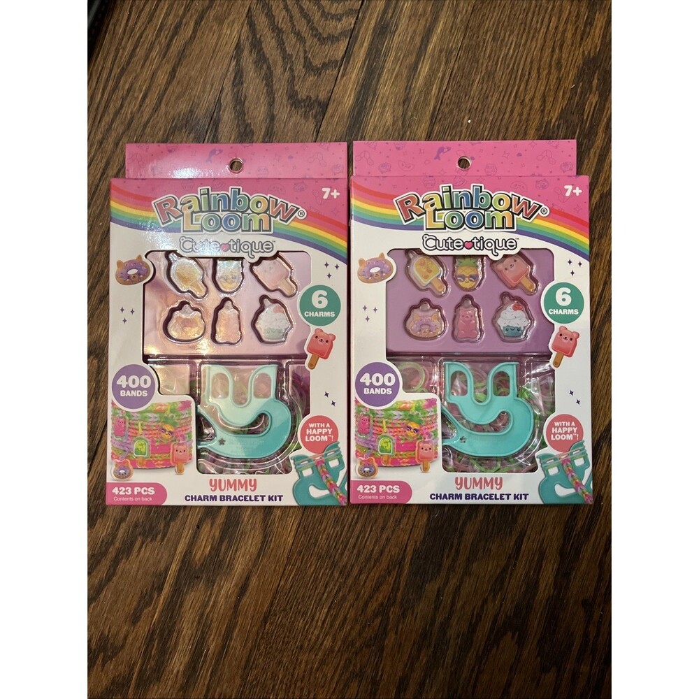 2 New Rainbow Loom Cutetique Yummy Charm Bracelet Kit 423 Pc Ages 7 & up Craft